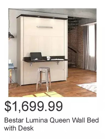 Costco Bestar lumina queen wall bed with desk offer
