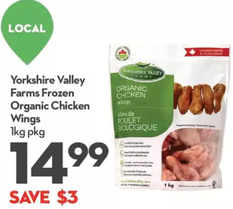 Longo's Yorkshire valley farms frozen organic chicken wings offer