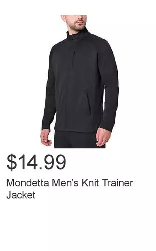 Costco Mondetta men’s knit trainer jacket offer