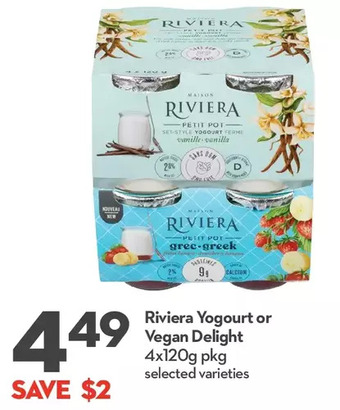 Longo's Riviera yogourt or vegan delight offer