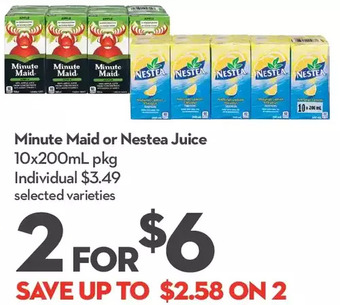Longo's Minute maid or nestea juice offer