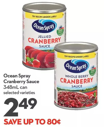 Longo's Ocean spray cranberry sauce offer