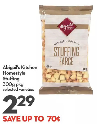 Longo's Abigail's kitchen homestyle stuffing offer