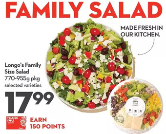 Longo's Longo's family size salad offer