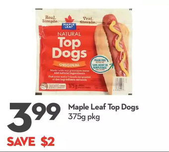 Longo's Maple leaf top dogs offer