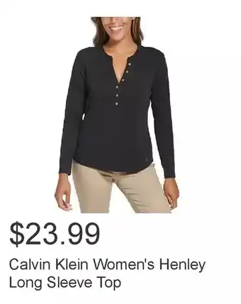Costco Calvin klein women's henley long sleeve top offer