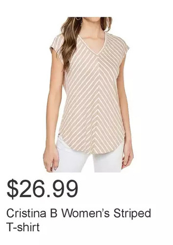 Costco Cristina b women’s striped t-shirt offer