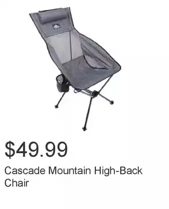 Costco Cascade mountain high-back chair offer