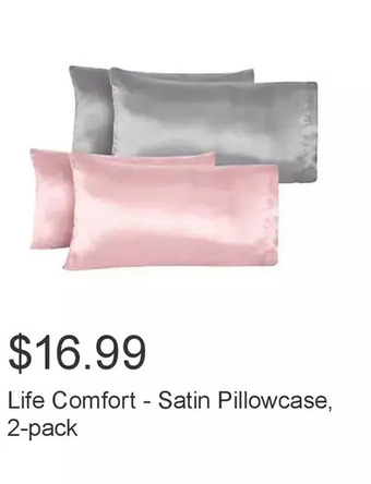 Costco Life comfort - satin pillowcase, 2-pack offer