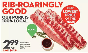 Longo's Fresh ontario pork back ribs offer