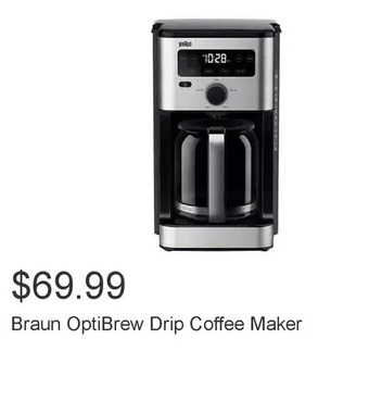 Costco Braun optibrew drip coffee maker offer