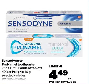 Real Canadian Superstore Sensodyne or pronamel toothpaste, polident tablets or poligrip offer