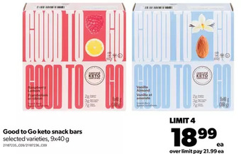 Real Canadian Superstore Good to go keto snack bars offer