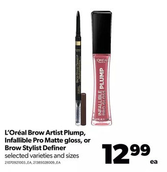 Real Canadian Superstore L'oréal brow artist plump, infallible pro matte gloss or brow stylist definer offer