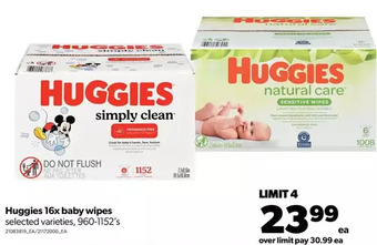 Real Canadian Superstore Huggies 16x baby wipes offer