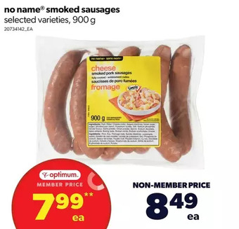 Real Canadian Superstore No name smoked sausages offer