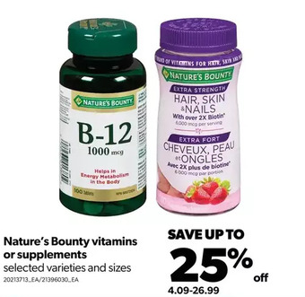 Nature's bounty vitamins or supplements