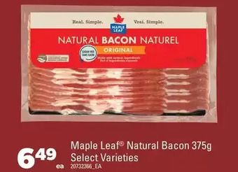 Real Canadian Superstore Maple leaf natural bacon offer