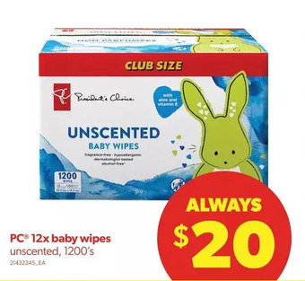 Real Canadian Superstore Pc 12x baby wipes offer