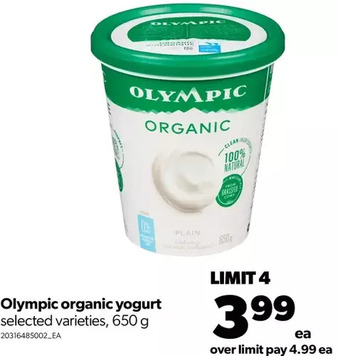 Real Canadian Superstore Olympic organic yogurt offer