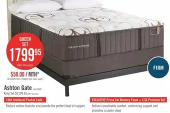 The Brick Stearns & foster founders collection ashton gate queen mattress set | king set offer