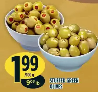 Marché Adonis Stuffed green olives offer