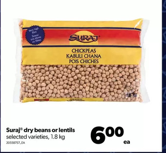Real Canadian Superstore Suraj dry beans or lentils offer