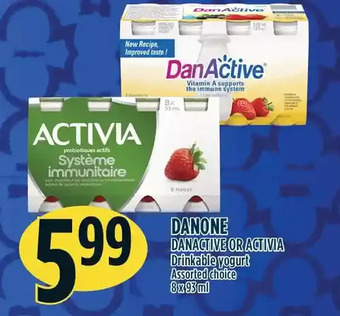 Marché Adonis Danone danactive or activia drinkable yogurt offer