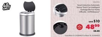 Shopper+ Smart induction automatic sensor trash can intelligent garbage bin for home office6l - livingbasics offer