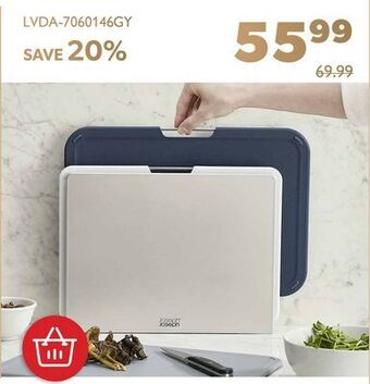 Shopper+ Joseph joseph nest plastic cutting set with storage stand 3 different sized boards offer