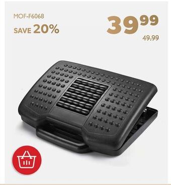 Shopper+ Office ergonomic under desk footrest for leg relaxing, black - moustache offer