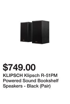 Newegg Klipsch r-51pm powered sound bookshelf speakers - black (pair) offer
