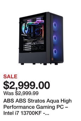 Newegg Abs stratos aqua high performance gaming pc – intel i7 13700kf - geforce rtx 4070 ti - 16gb ddr5 5600mhz - 1tb m.2 nvme ssd – offer