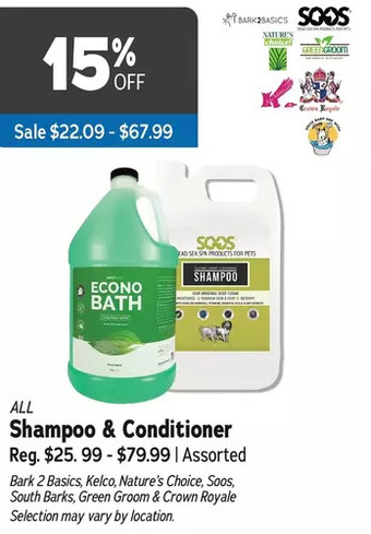 Ren’s Pets Depot Shampoo & conditioner offer
