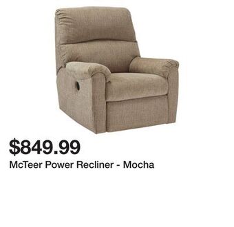 Ashley Furniture Mcteer power recliner - mocha offer