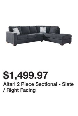 Ashley Furniture Altari 2 piece sectional - slate / right facing offer