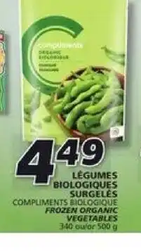 IGA Compliments biologique frozen organic vegetables 340g offer