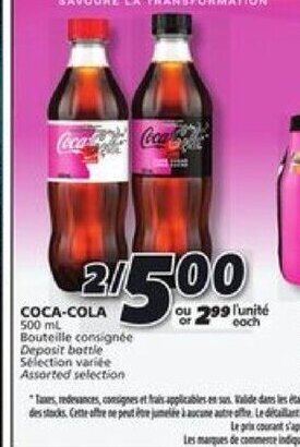 IGA coca-cola 500ml offer