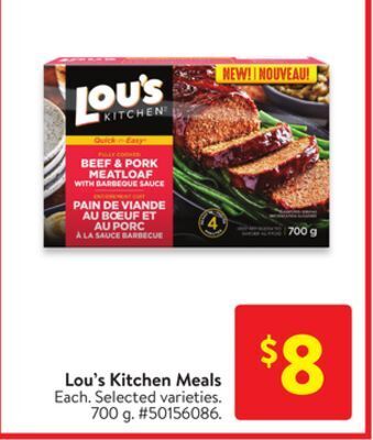 Walmart Lou's kitchen meals offer