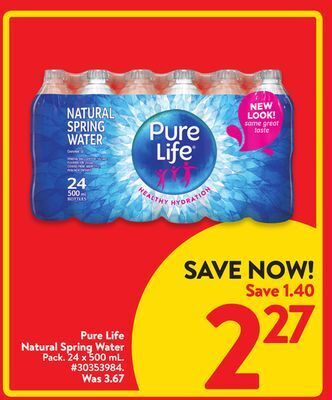Walmart Pure life natural spring water offer