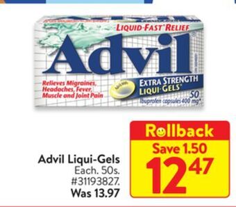Walmart Advil liqui-gels offer
