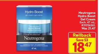 Walmart Neutrogena hydro boost gel cream offer