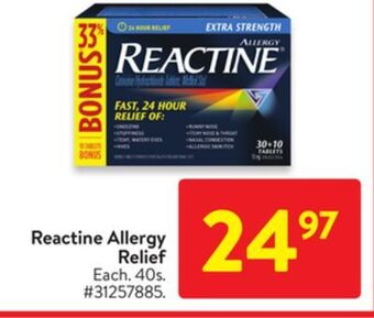 Walmart Reactine allergy relief offer