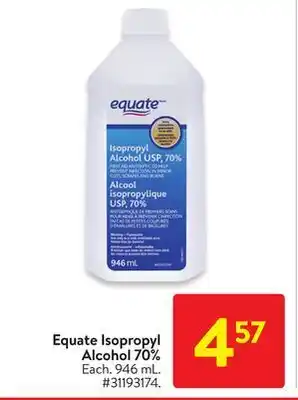Walmart Equate isopropyl alcohol 70% offer