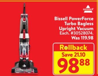 Walmart Bissell powerforce turbo bagless upright vacuum offer