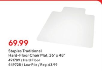 Staples Staples traditional hard-floor chair mat offer