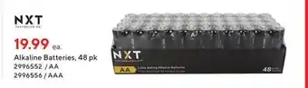 Staples Nxt alkaline batteries, 48 pk offer