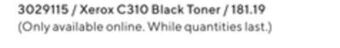 Staples Xerox c310 black toner offer
