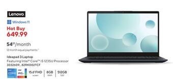 Staples Lenovo ideapad 3 laptop offer