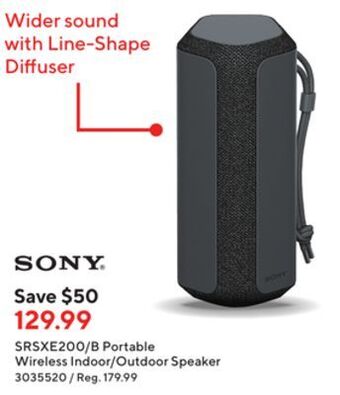 Staples Sony srsxe200/b portable wireless indoor/outdoor speaker offer